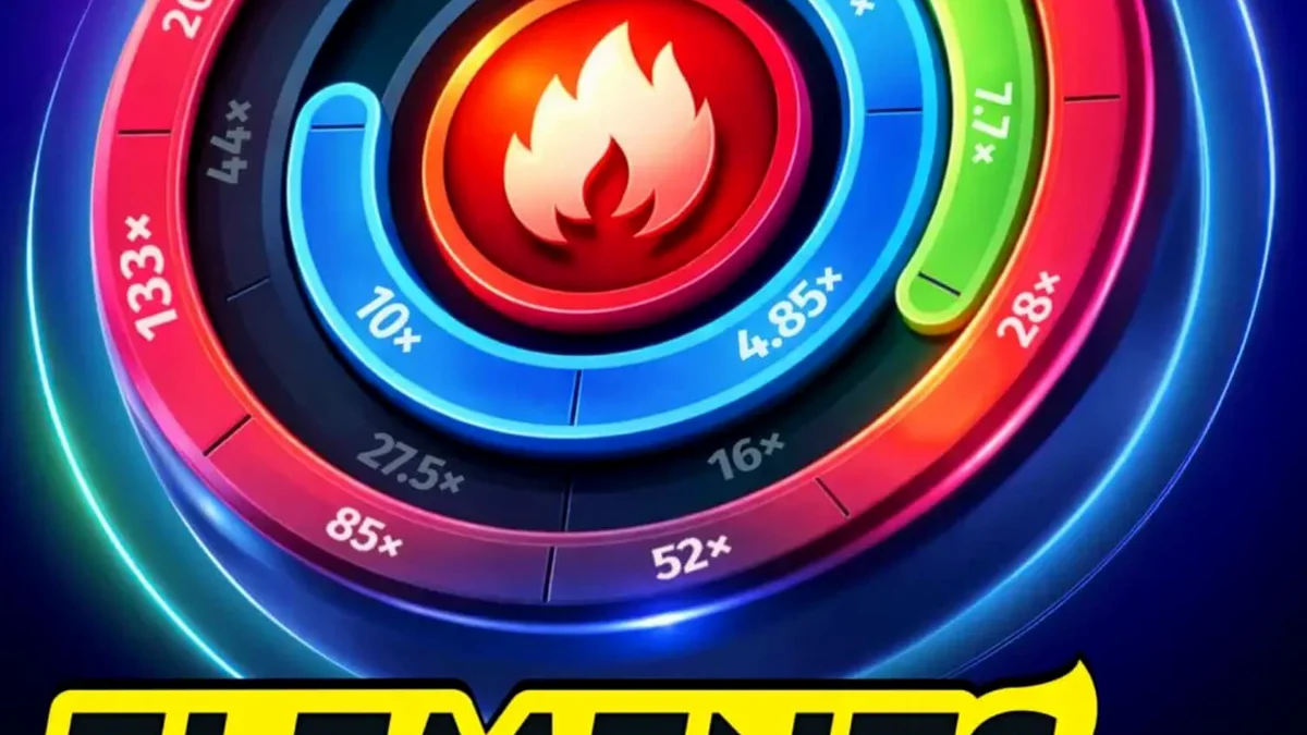 Tampilan antarmuka game slot Elements of Power dengan elemen alam